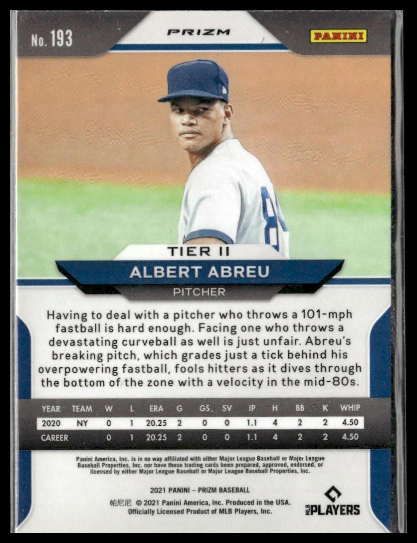 Albert Abreu #193 Red/White/Blue Prizm 2021 Panini Prizm New York Yankees