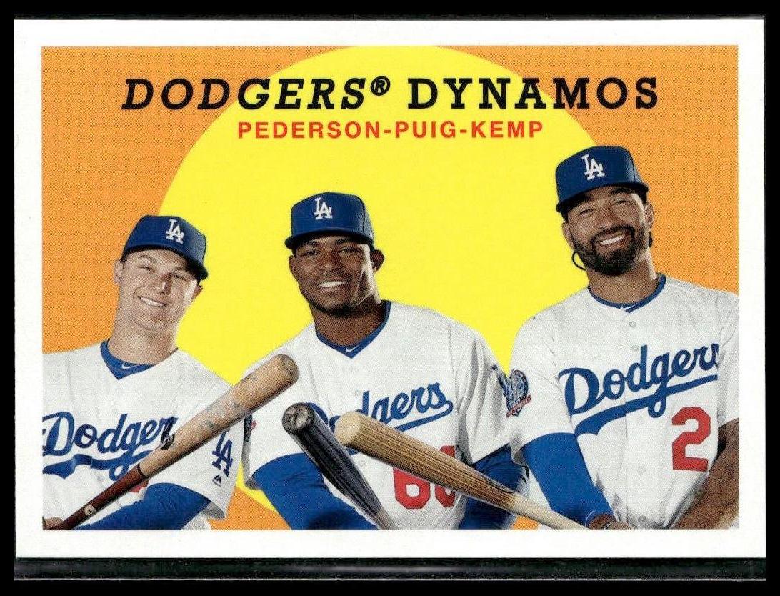 Dodgers Dynamos ( Pederson / Kemp / Puig) #309 2018 Topps Archives Dodgers