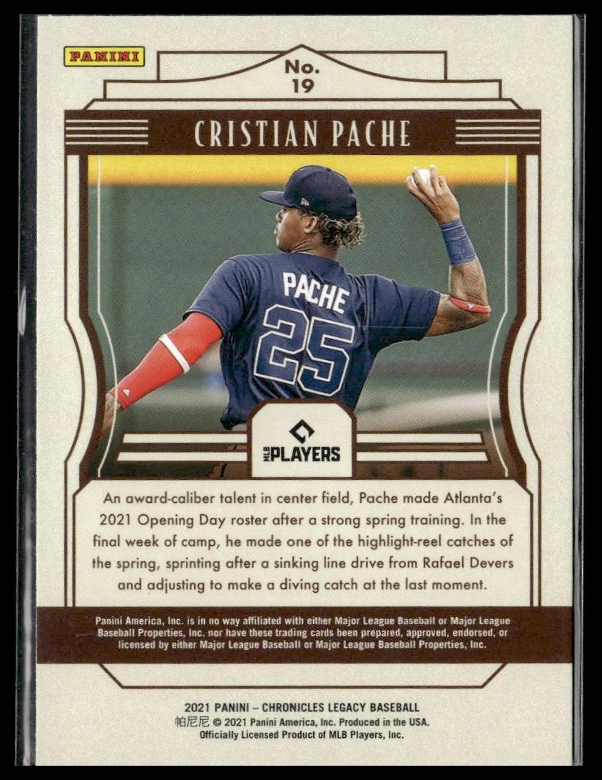 Cristian Pache #19 Legacy 2021 Panini Chronicles Atlanta Braves