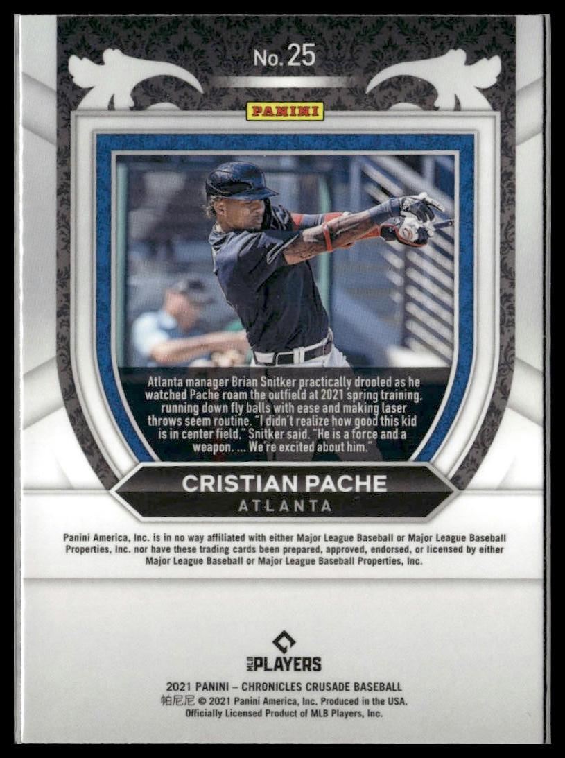Cristian Pache #25 Crusade 2021 Panini Chronicles Atlanta Braves