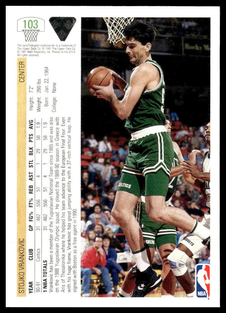 Stojko Vrankovic #103 1991-92 Upper Deck Boston Celtics