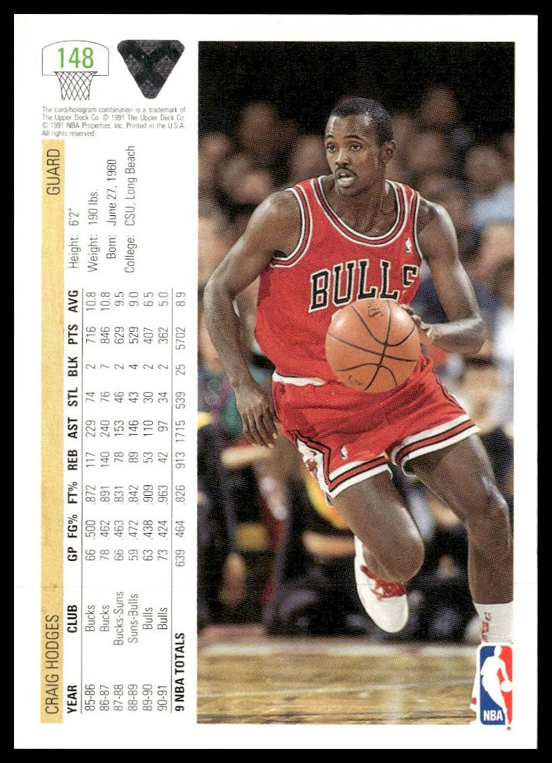 Craig Hodges #148 1991-92 Upper Deck Chicago Bulls
