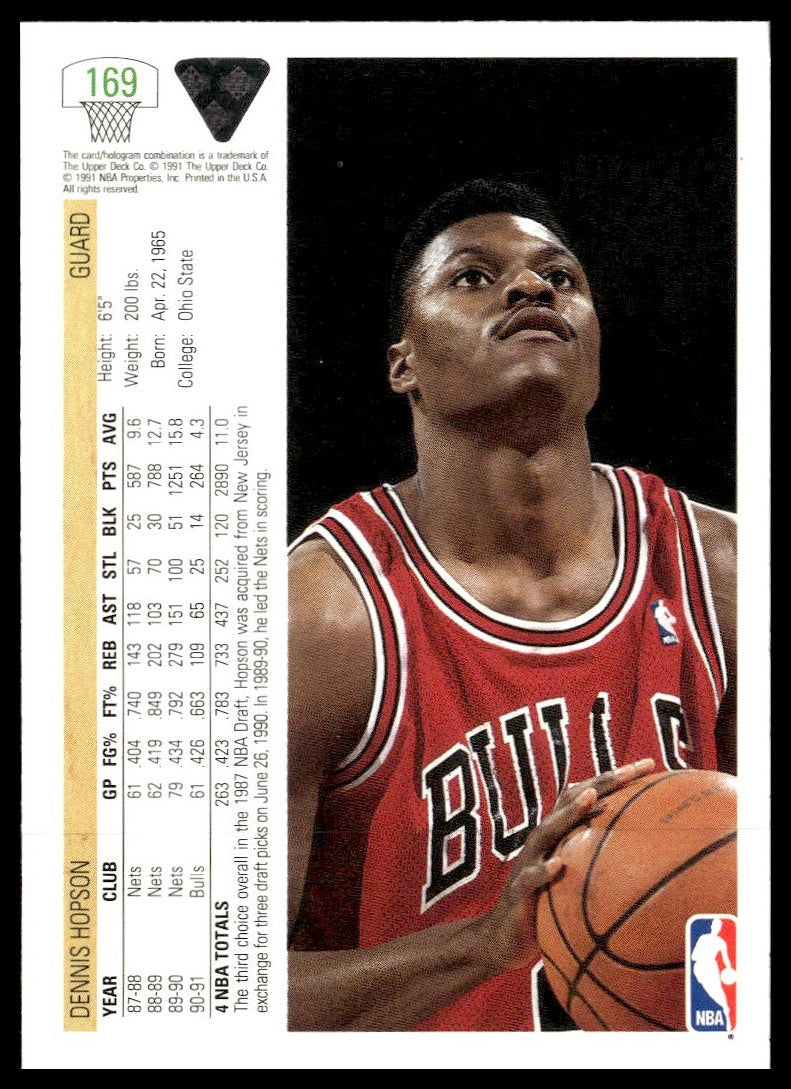 Dennis Hopson #169 1991-92 Upper Deck Chicago Bulls