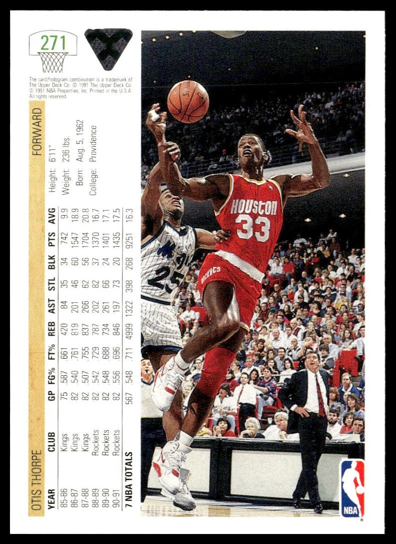 Otis Thorpe #271 1991-92 Upper Deck Houston Rockets
