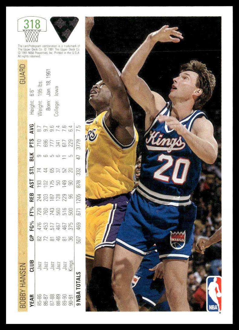 Bobby Hansen #318 1991-92 Upper Deck Sacramento Kings