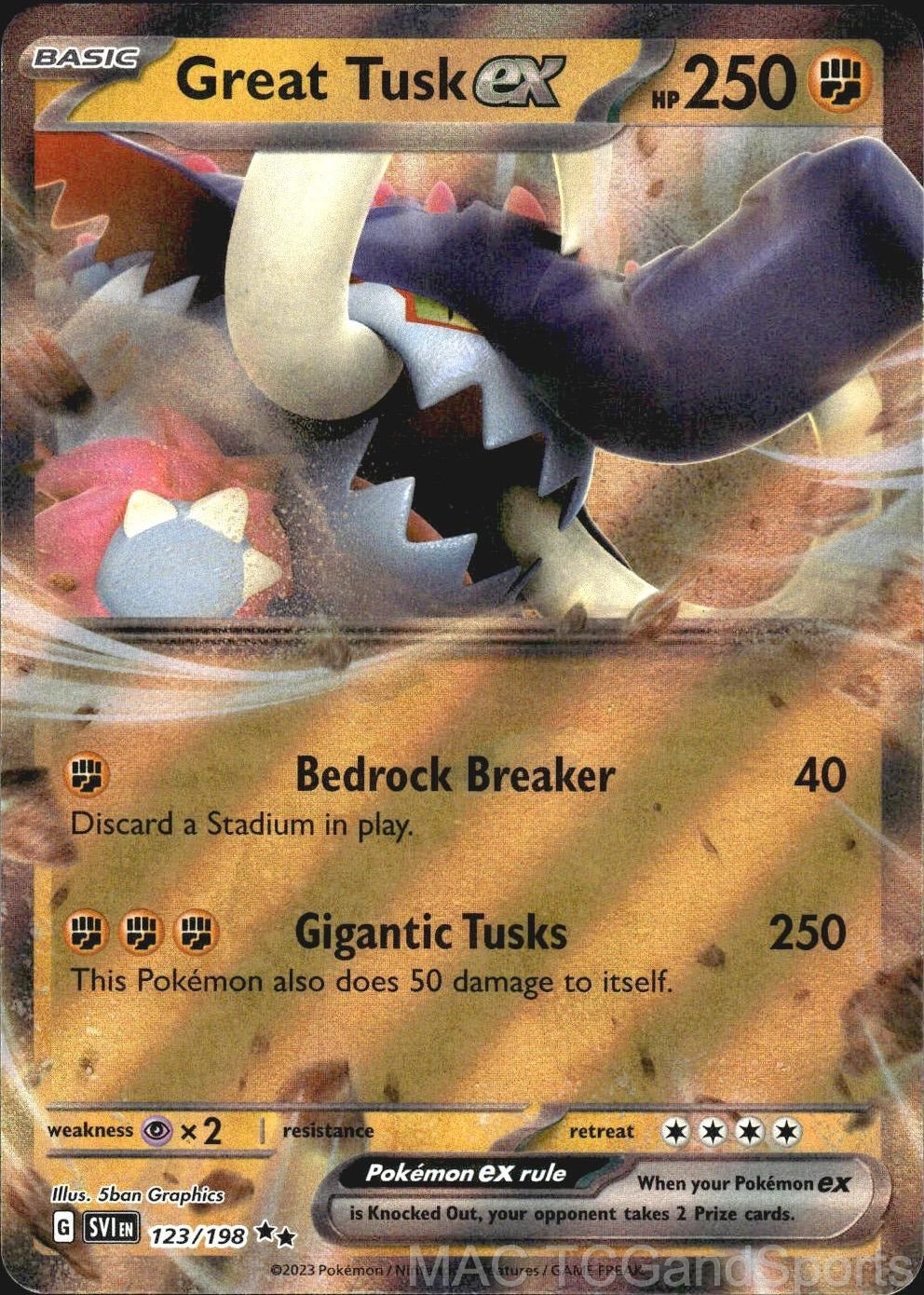 Great Tusk ex 123/198 Holo Scarlet & Violet Pokemon TCG NM
