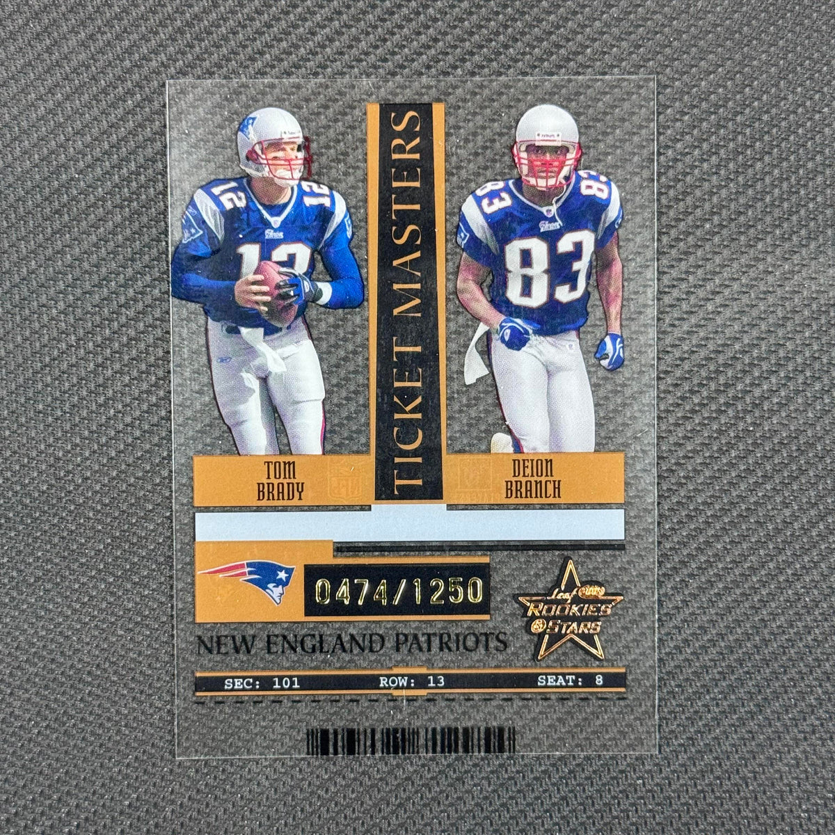 Tom Brady / Branch #TM16 Bronze 2005 Leaf Rookies & Stars #/1250 Patriots
