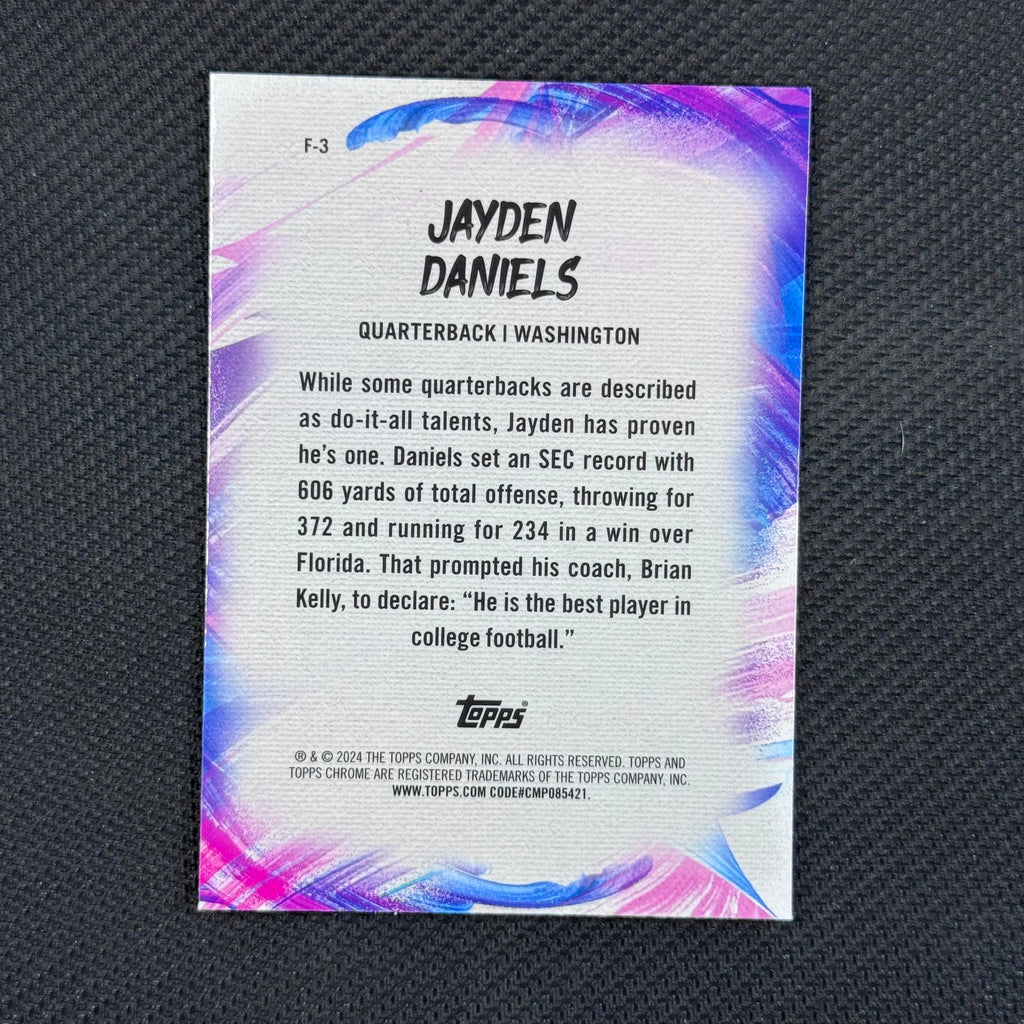 Jayden Daniels #F-3 Finesse X-Fractor 2024 Topps Chrome Washington Commanders