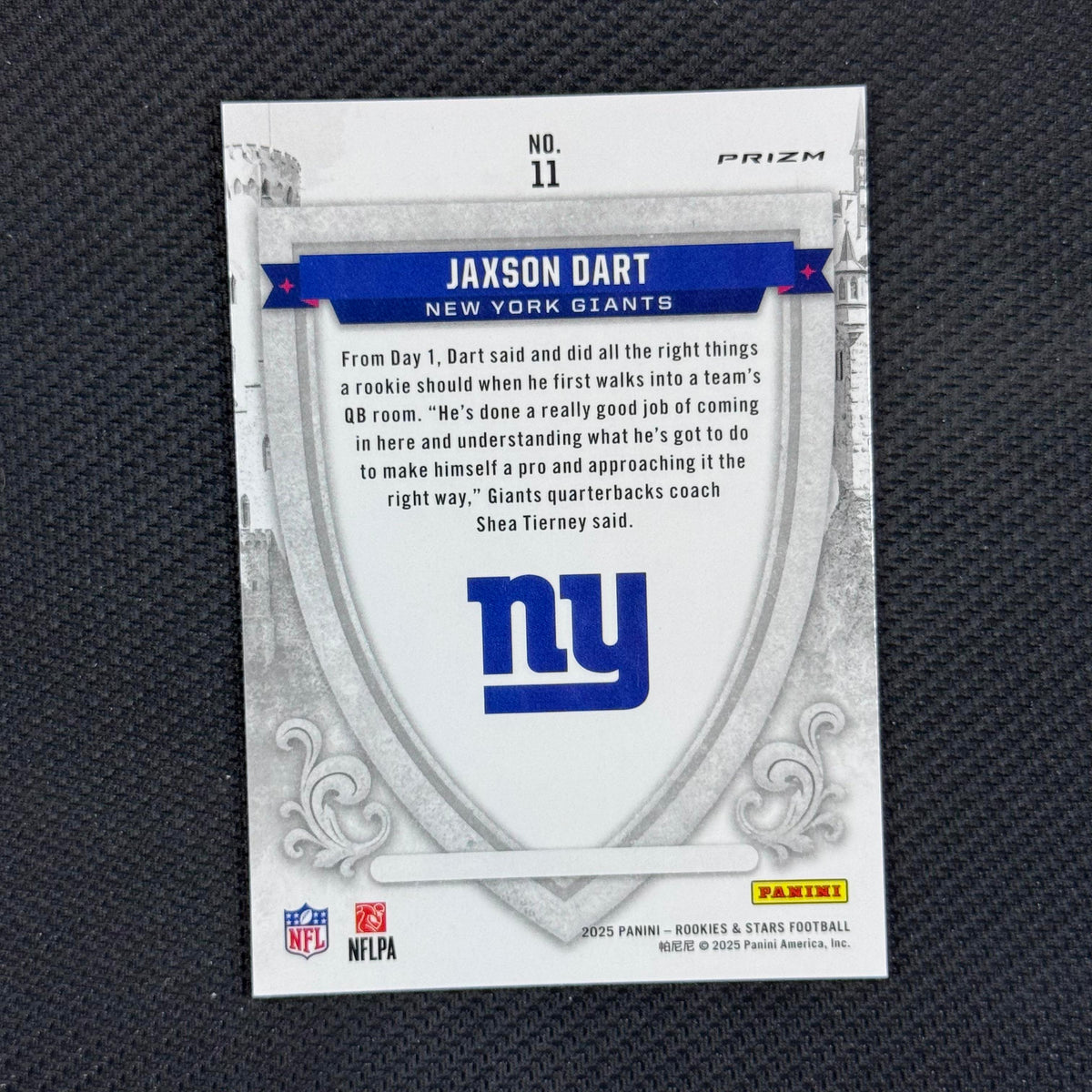 Jaxson Dart #11 Crusade Silver 2025 Panini Rookies & Stars New York Giants