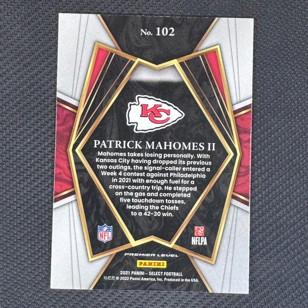 Patrick Mahomes II #102 2021 Panini Select Kansas City Chiefs