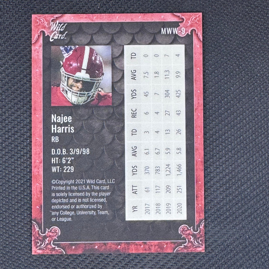 Najee Harris #MWW-9 Weekend Warrior Bronze Border 2021 Wild Card