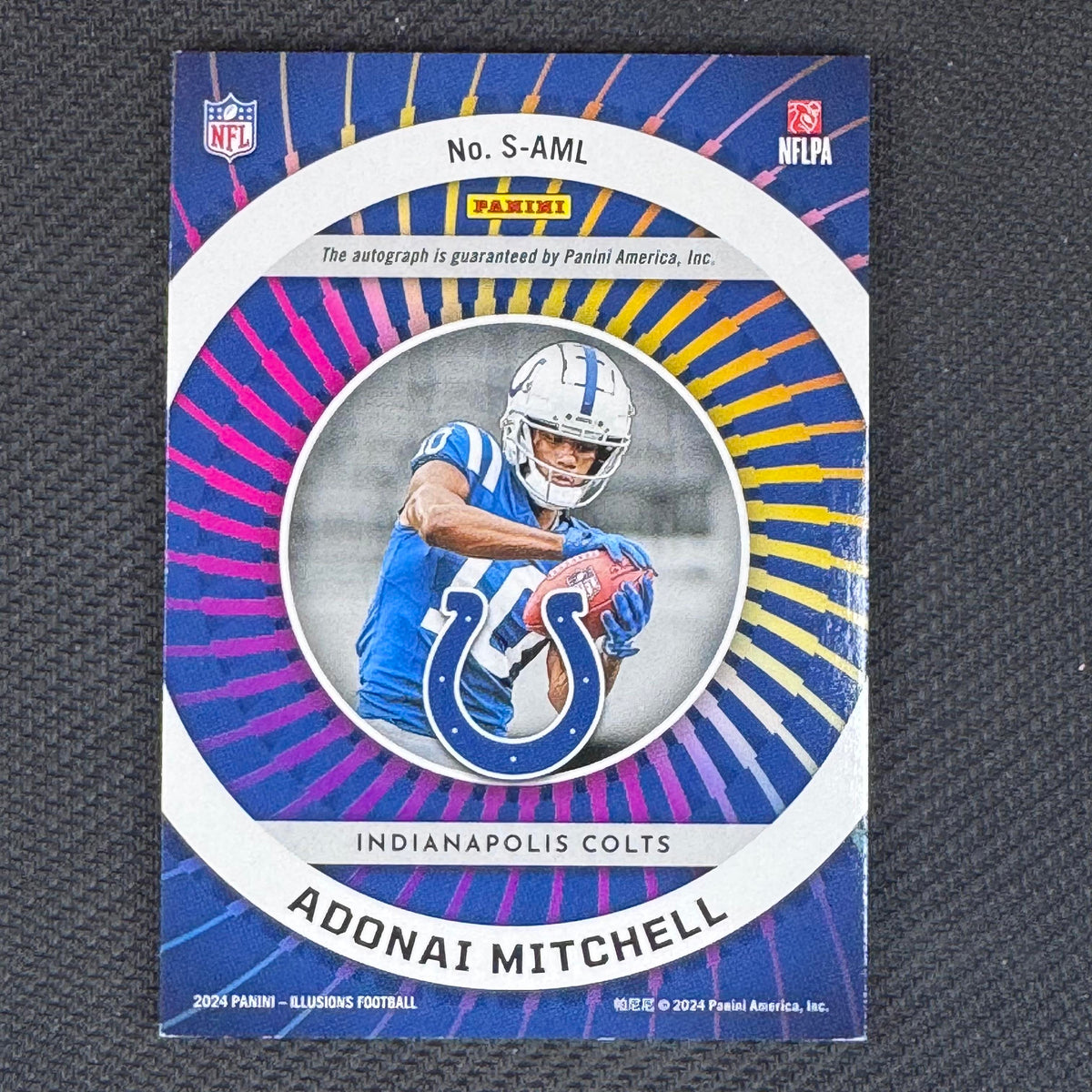 Adonai Mitchell #S-AML Superlatives 2024 Panini Illusions #/99 Auto Colts