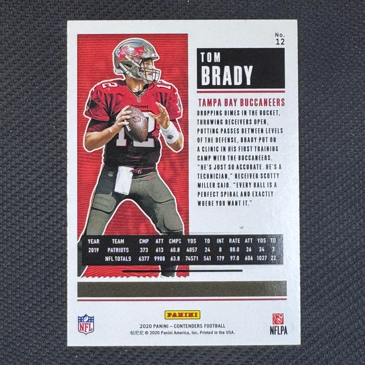 Tom Brady #12 2020 Panini Contenders Tampa Bay Buccaneers