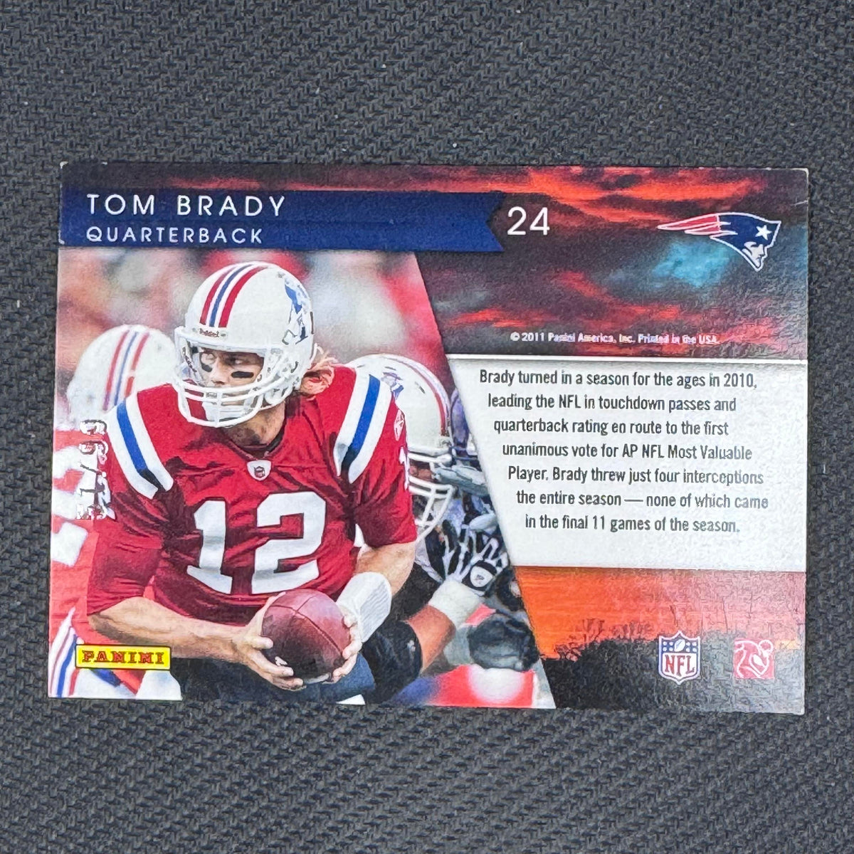 Tom Brady #24 Legends of the Fall Black 2011 Donruss Elite #/99 Patriots SSP