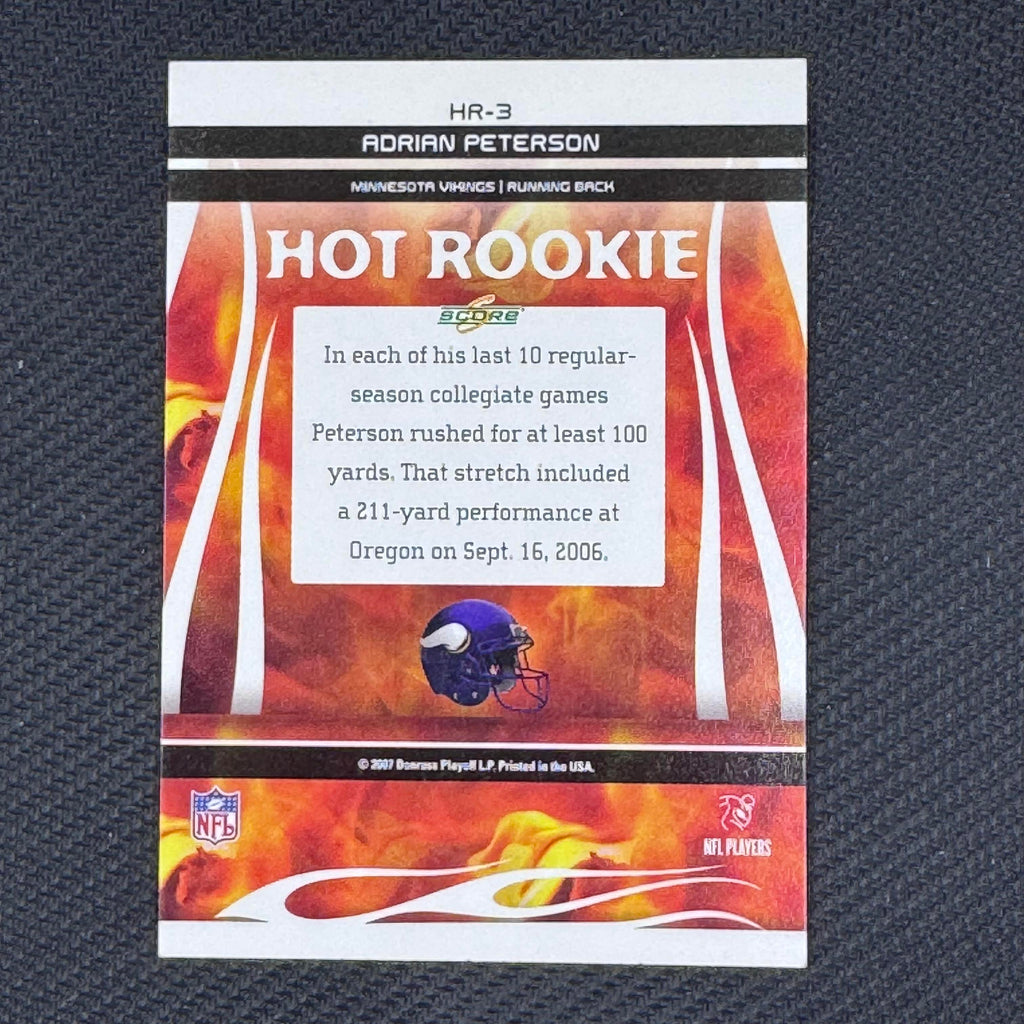 Adrian Peterson #HR-3 Hot Rookies 2007 Score Minnesota Vikings