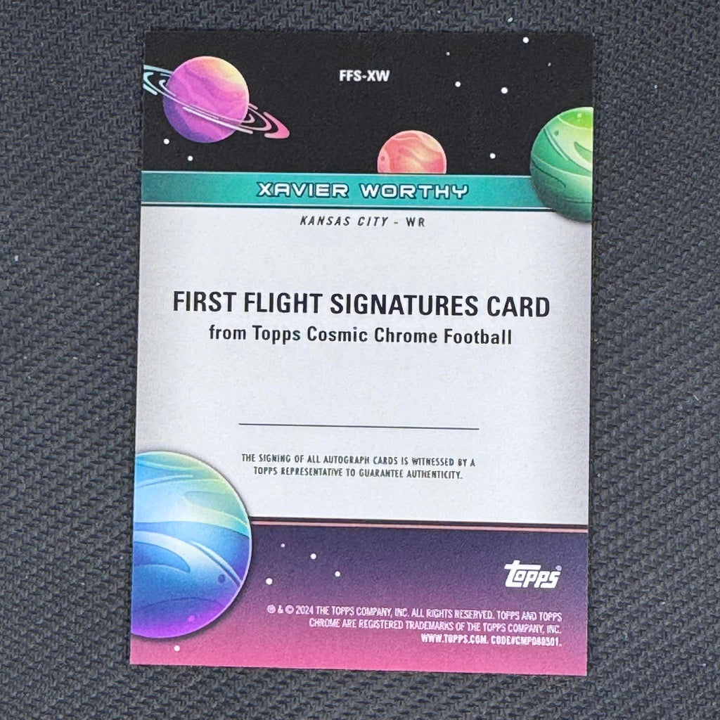 Xavier Worthy #FFS-XW First Flight Auto Gold Interstellar 2024 Topps Chrome