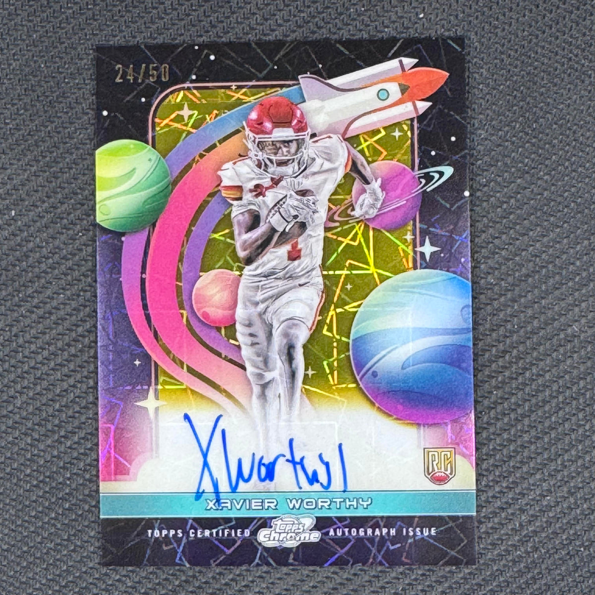 Xavier Worthy #FFS-XW First Flight Auto Gold Interstellar 2024 Topps Chrome