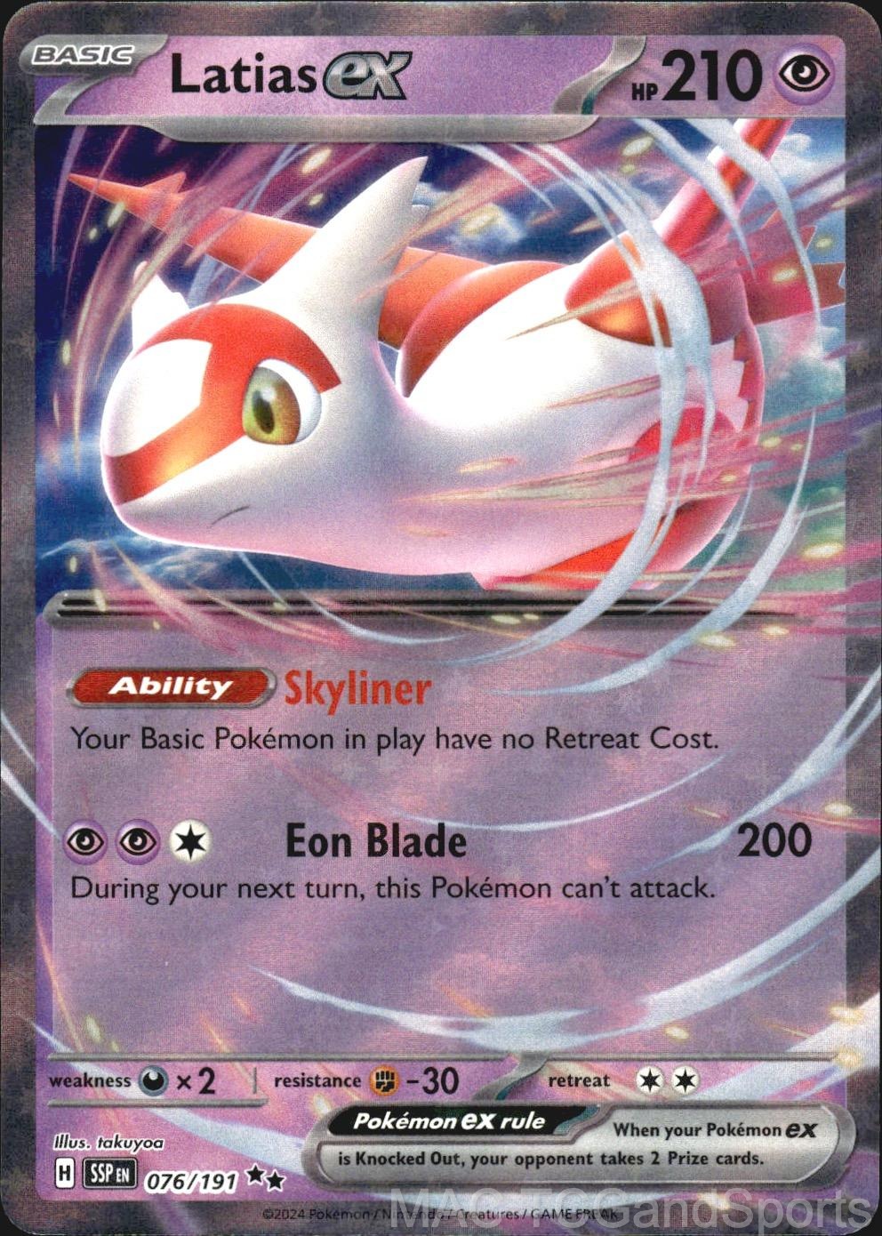 Latias ex 076/191 Holo Surging Sparks Pokemon TCG NM