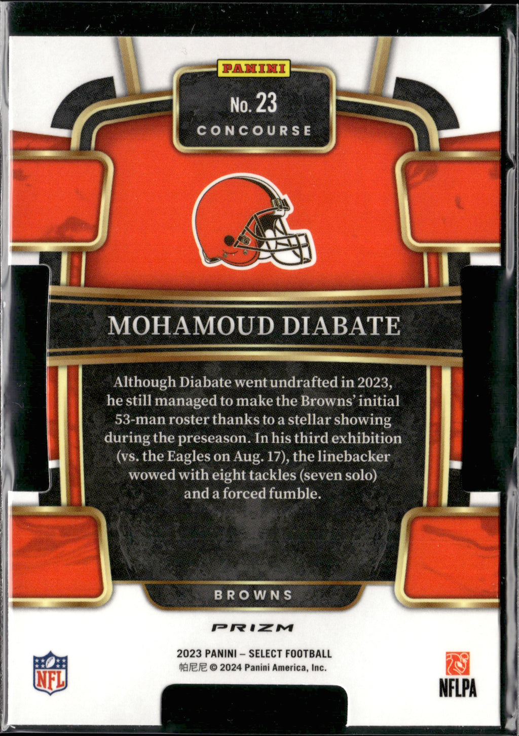 Mohamoud Diabate #23 Red and Blue Prizms Die Cuts 2023 Panini Select