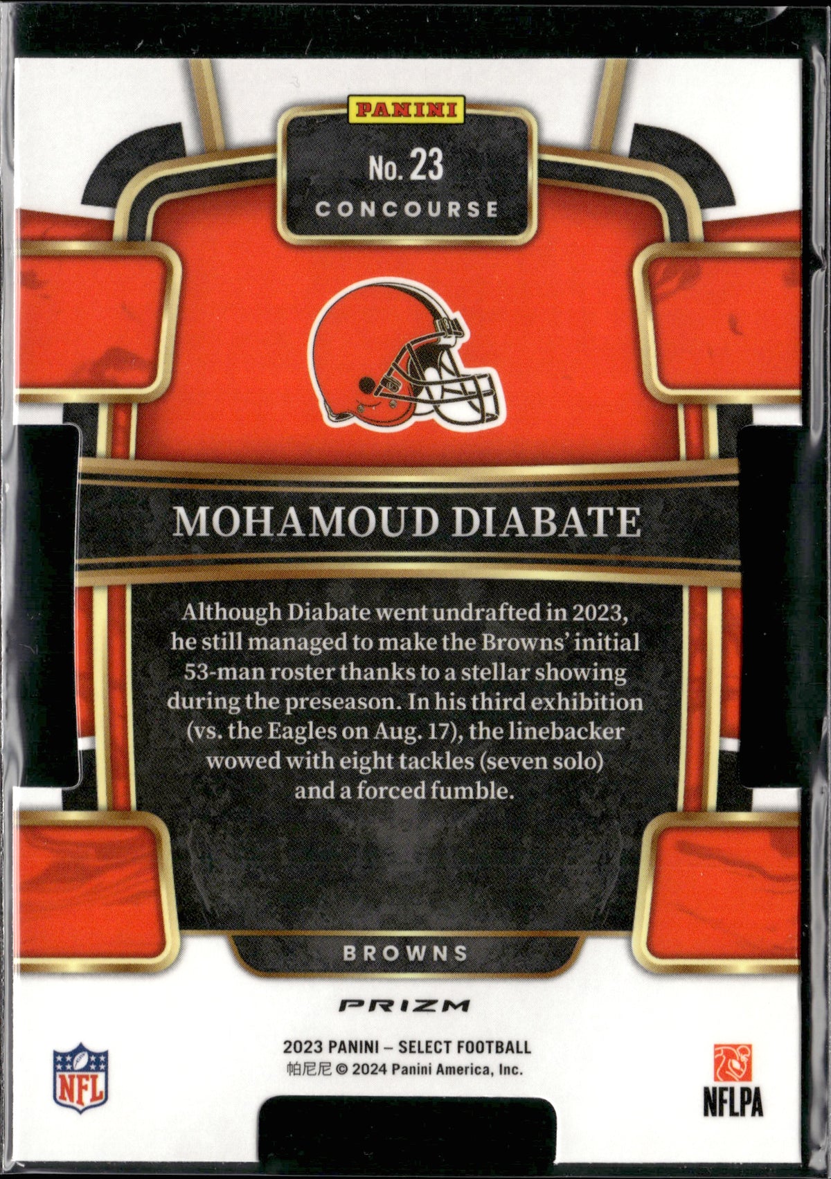 Mohamoud Diabate #23 Red and Blue Prizms Die Cuts 2023 Panini Select