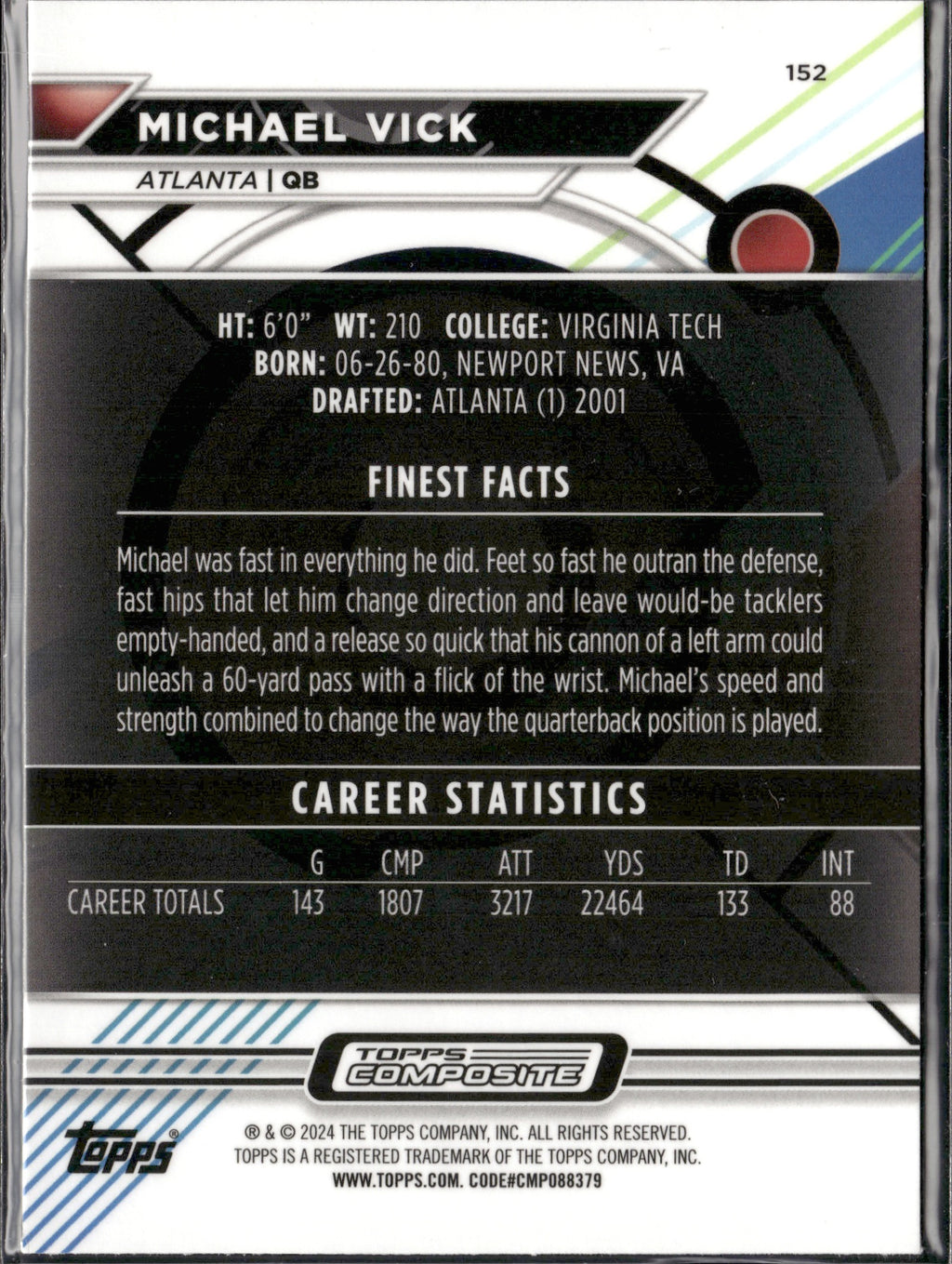 Michael Vick #152 2023 Topps Composite Atlanta Falcons