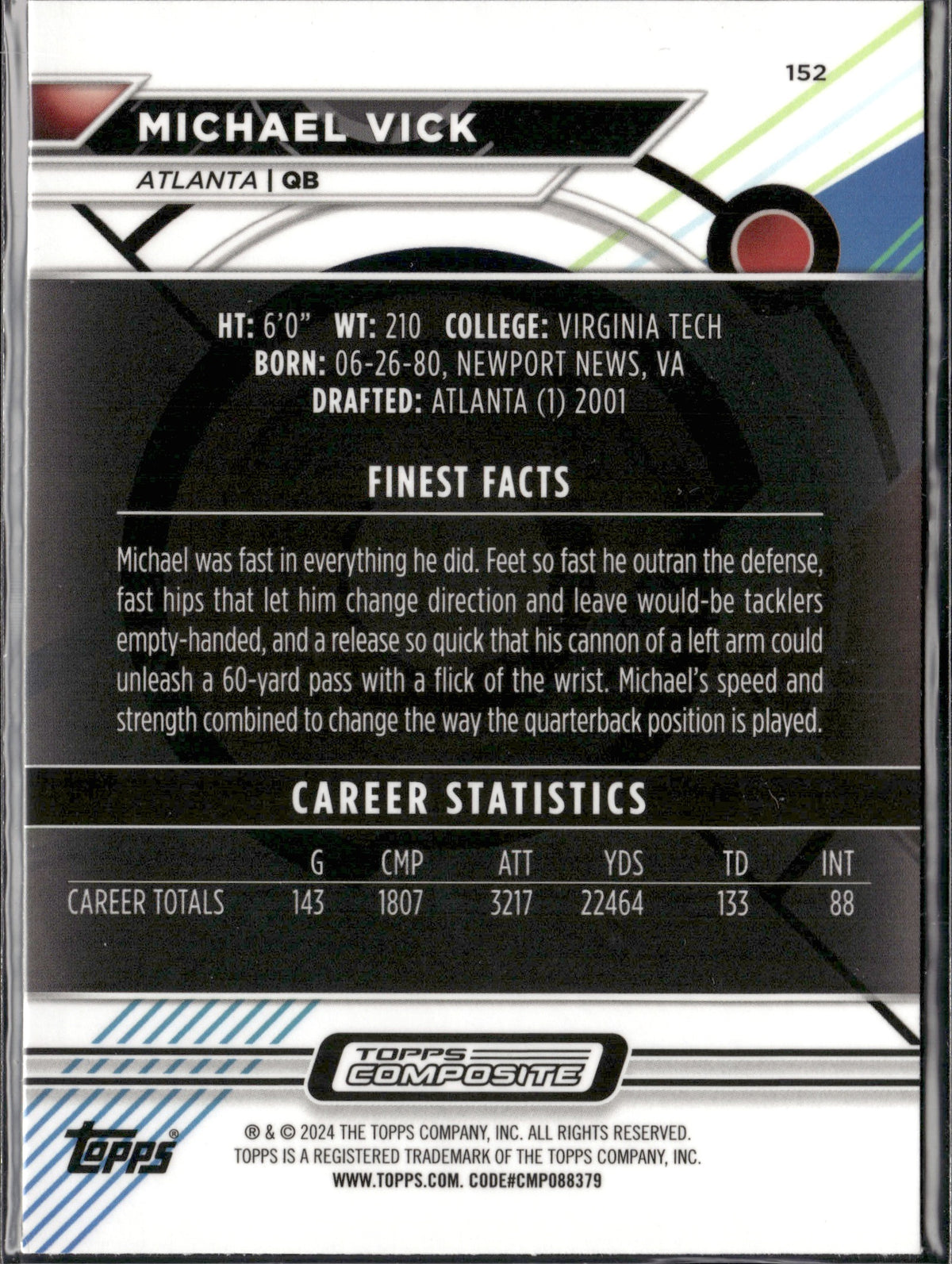 Michael Vick #152 2023 Topps Composite Atlanta Falcons