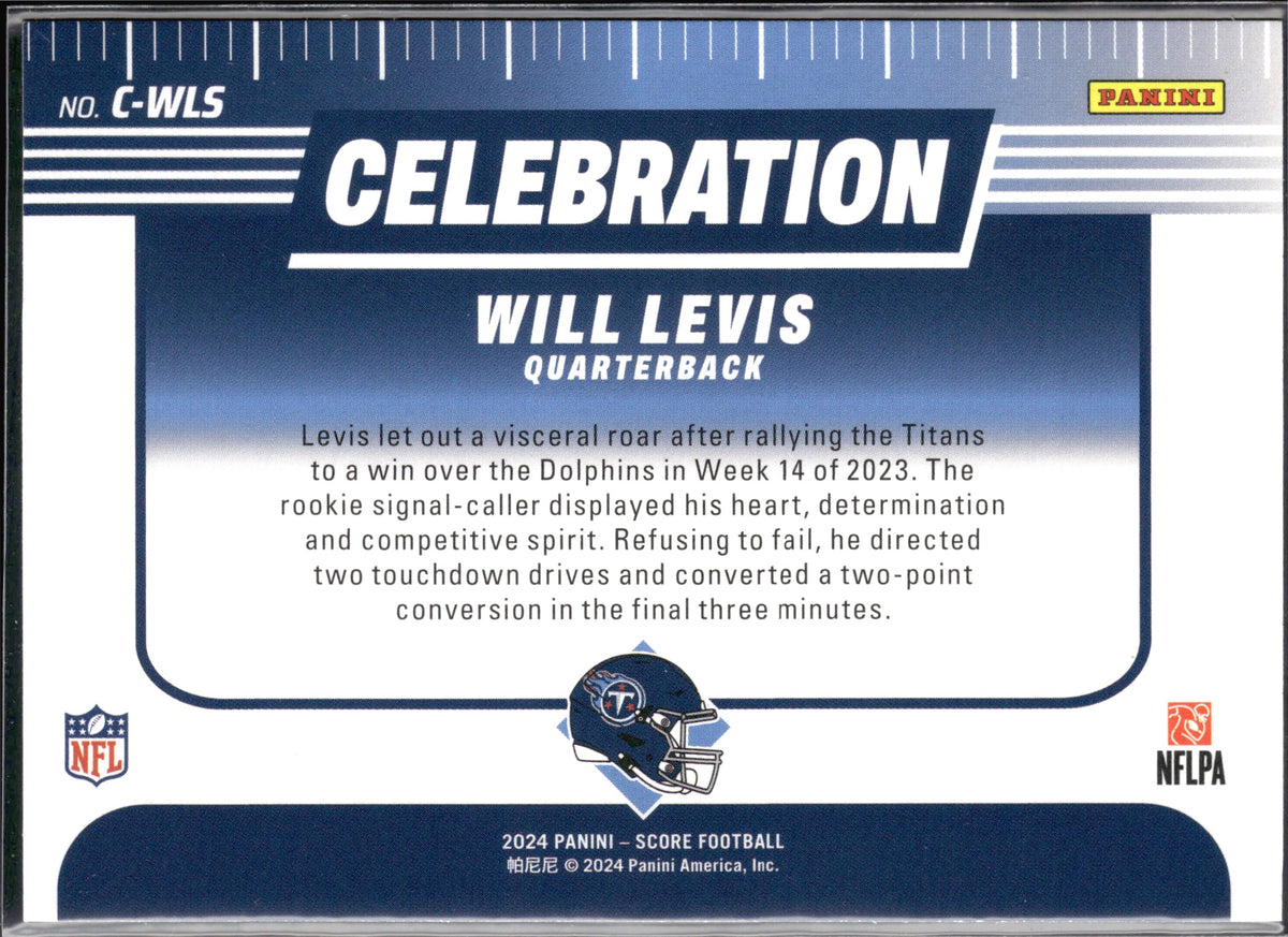 Will Levis #C-WLS Celebration 2024 Score Tennessee Titans