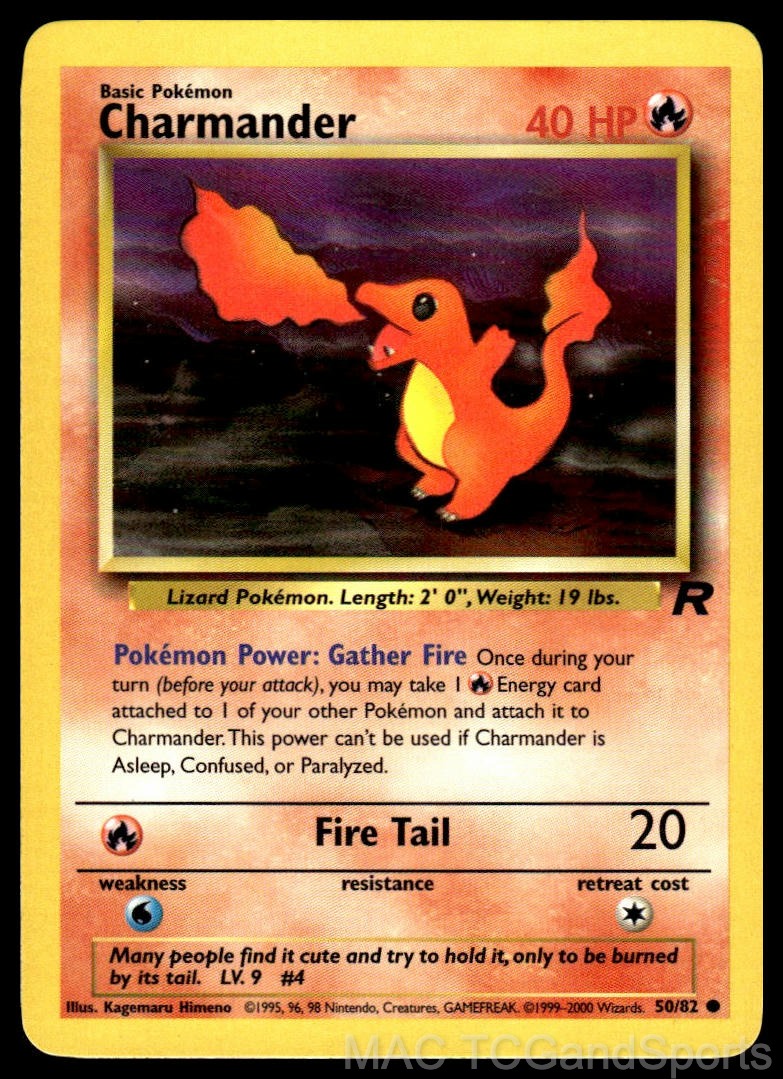 Charmander 50/82 Unlimited Team Rocket Pokemon TCG LP