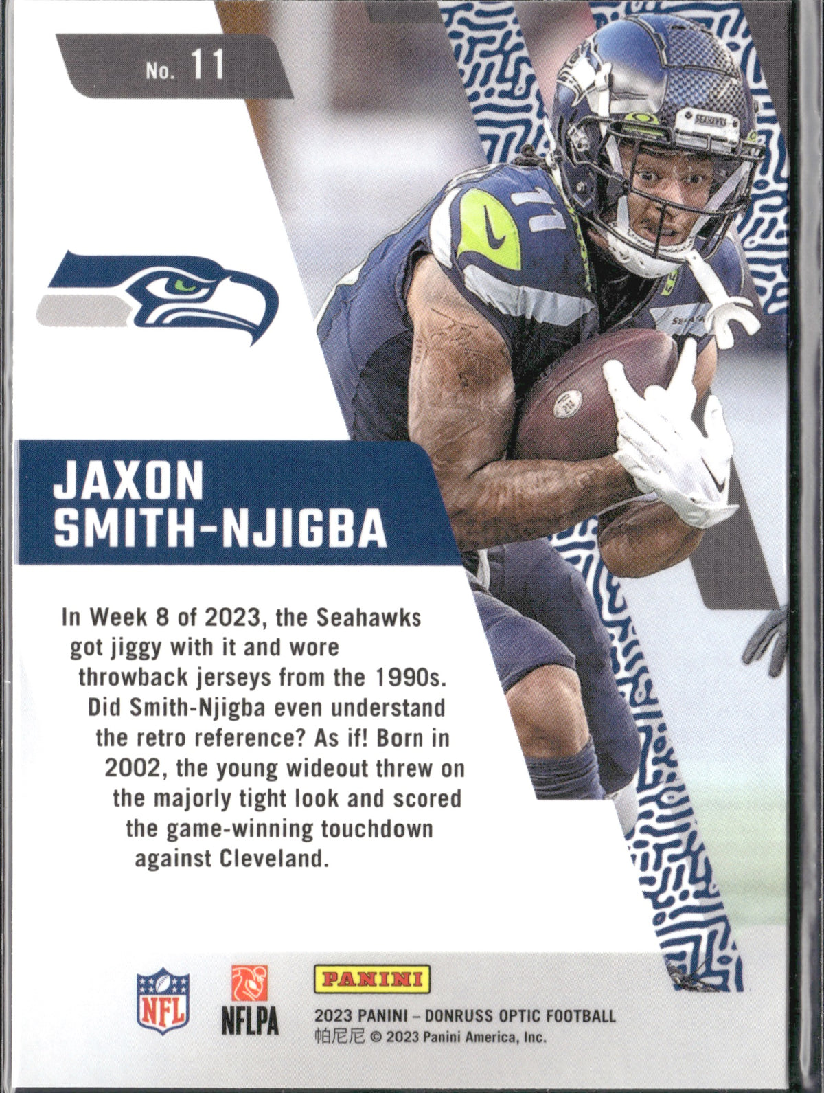 Jaxon Smith-Njigba #11 Primary Colors 2023 Donruss Optic Seattle Seahawks