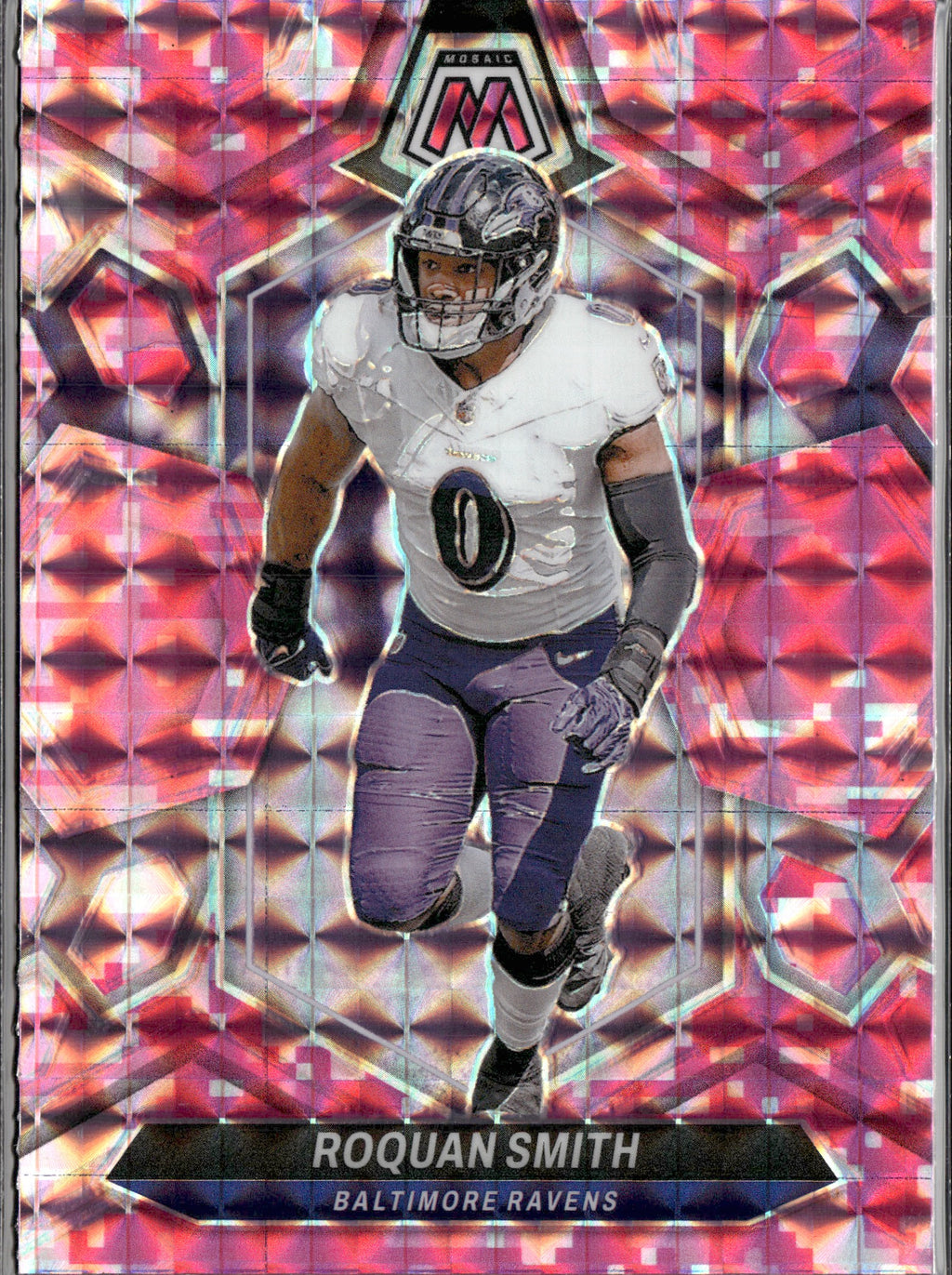 Roquan Smith #19 Mosaic Camo Pink 2024 Panini Mosaic Baltimore Ravens