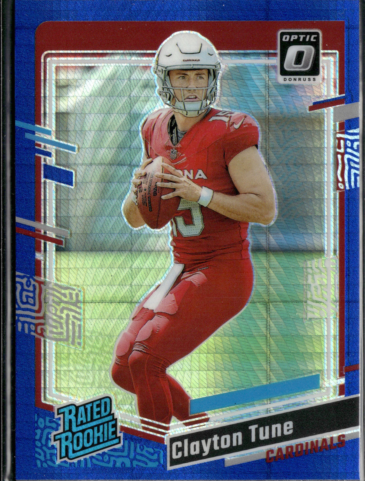 Clayton Tune #202 Blue Hyper 2023 Donruss Optic Arizona Cardinals RC