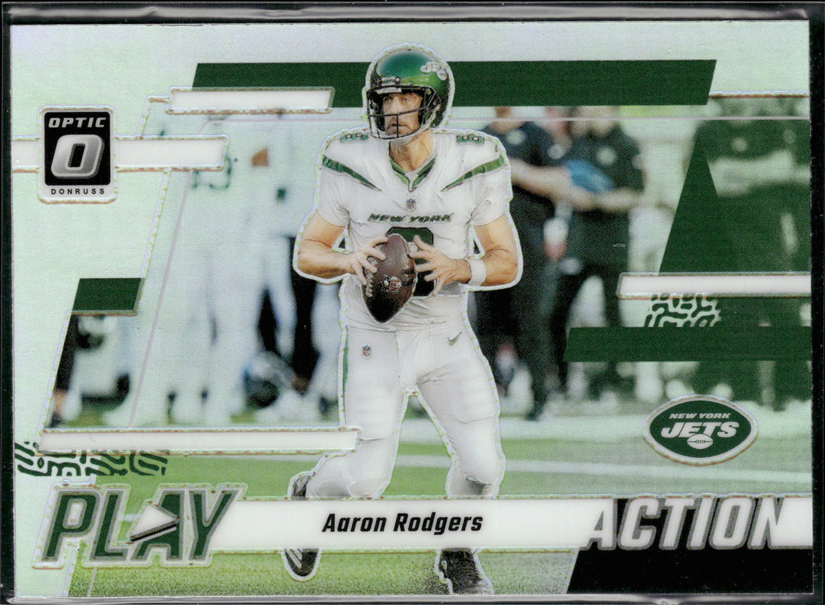 Aaron Rodgers #1 Play Action 2023 Donruss Optic New York Jets