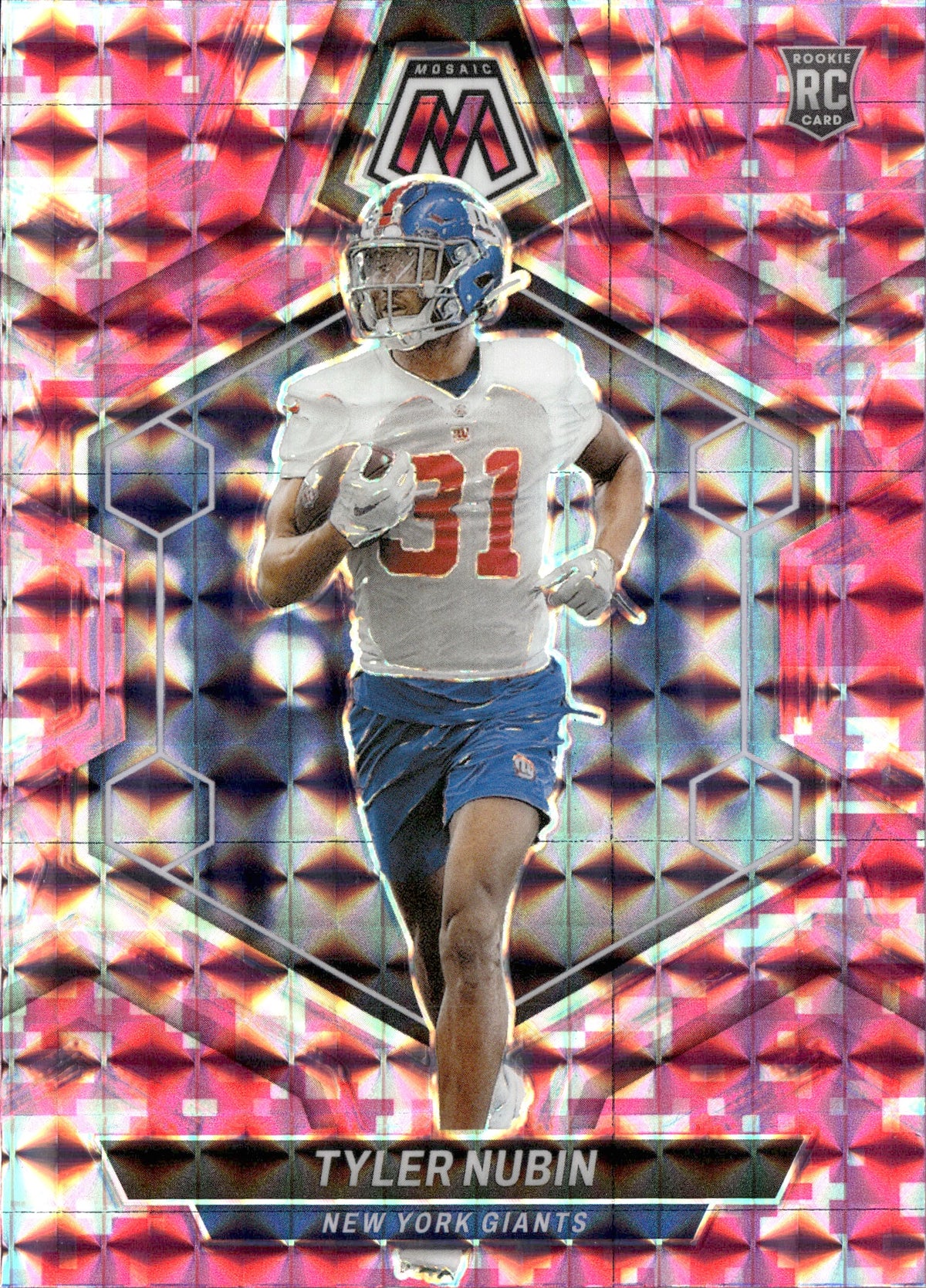Tyler Nubin #346 Mosaic Camo Pink 2024 Panini Mosaic New York Giants