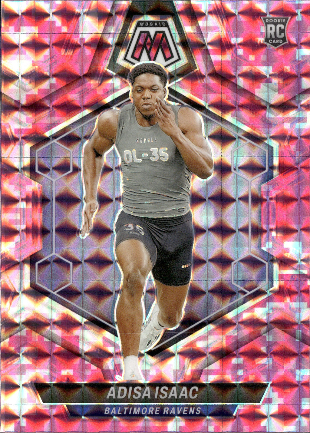 Adisa Isaac #374 Mosaic Camo Pink 2024 Panini Mosaic Baltimore Ravens
