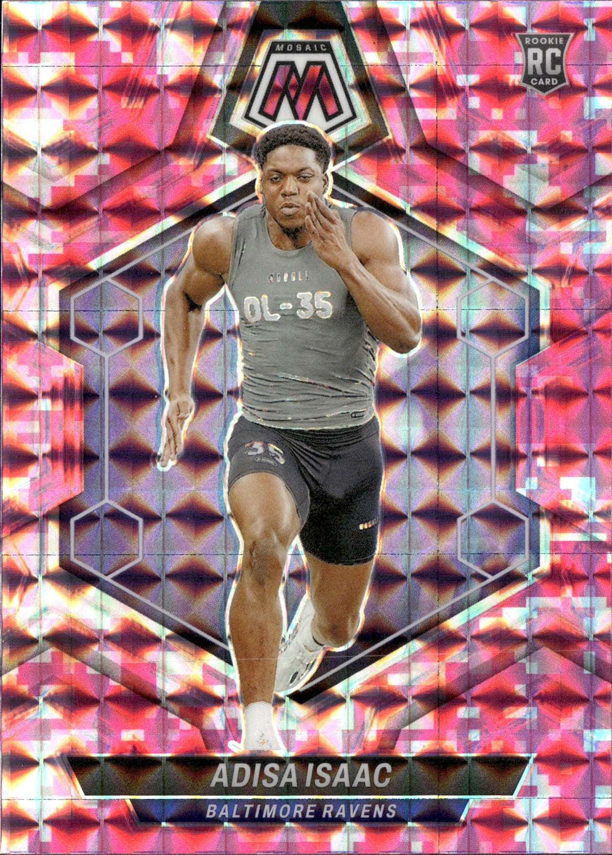Adisa Isaac #374 Mosaic Camo Pink 2024 Panini Mosaic Baltimore Ravens