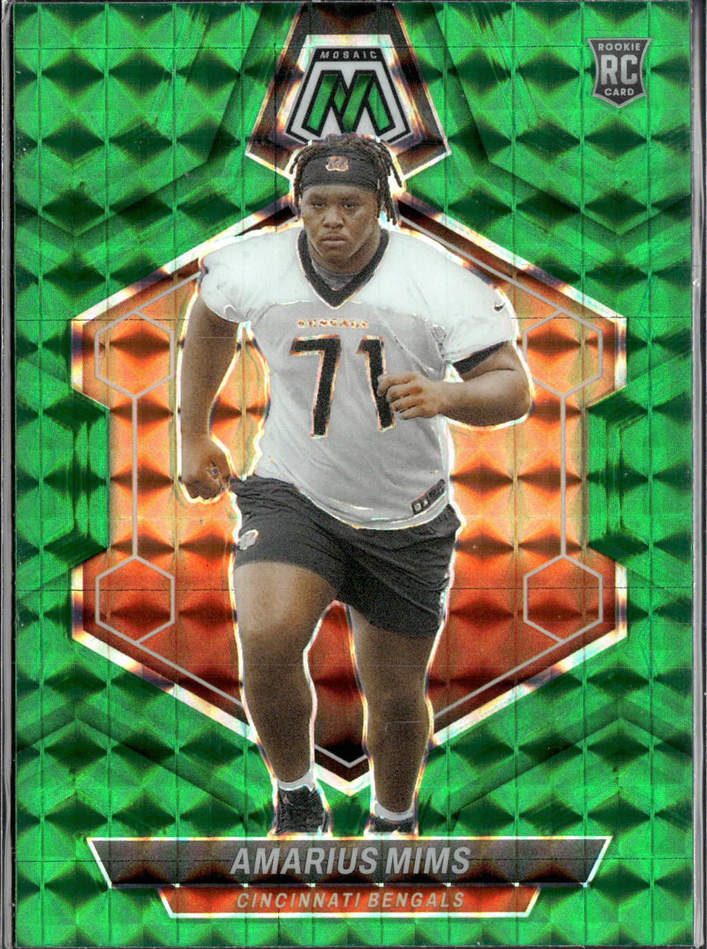 Amarius Mims #318 Mosaic Green 2024 Panini Mosaic Cincinnati Bengals