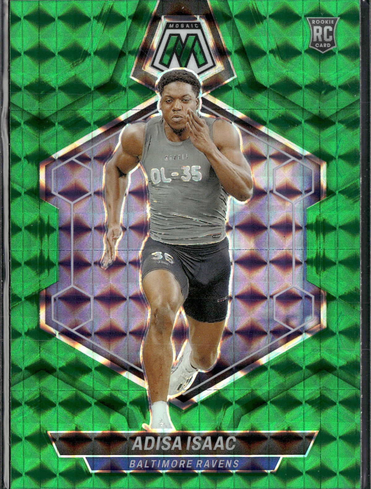 Adisa Isaac #374 Mosaic Green 2024 Panini Mosaic Baltimore Ravens