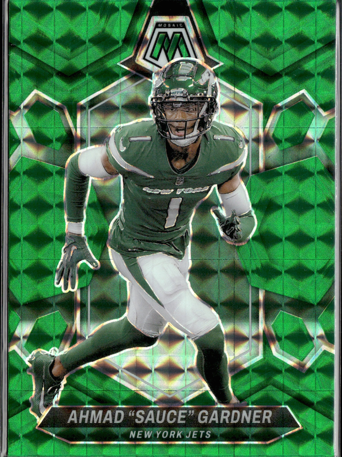 Ahmad "Sauce" Gardner #175 Mosaic Green 2024 Panini Mosaic New York Jets