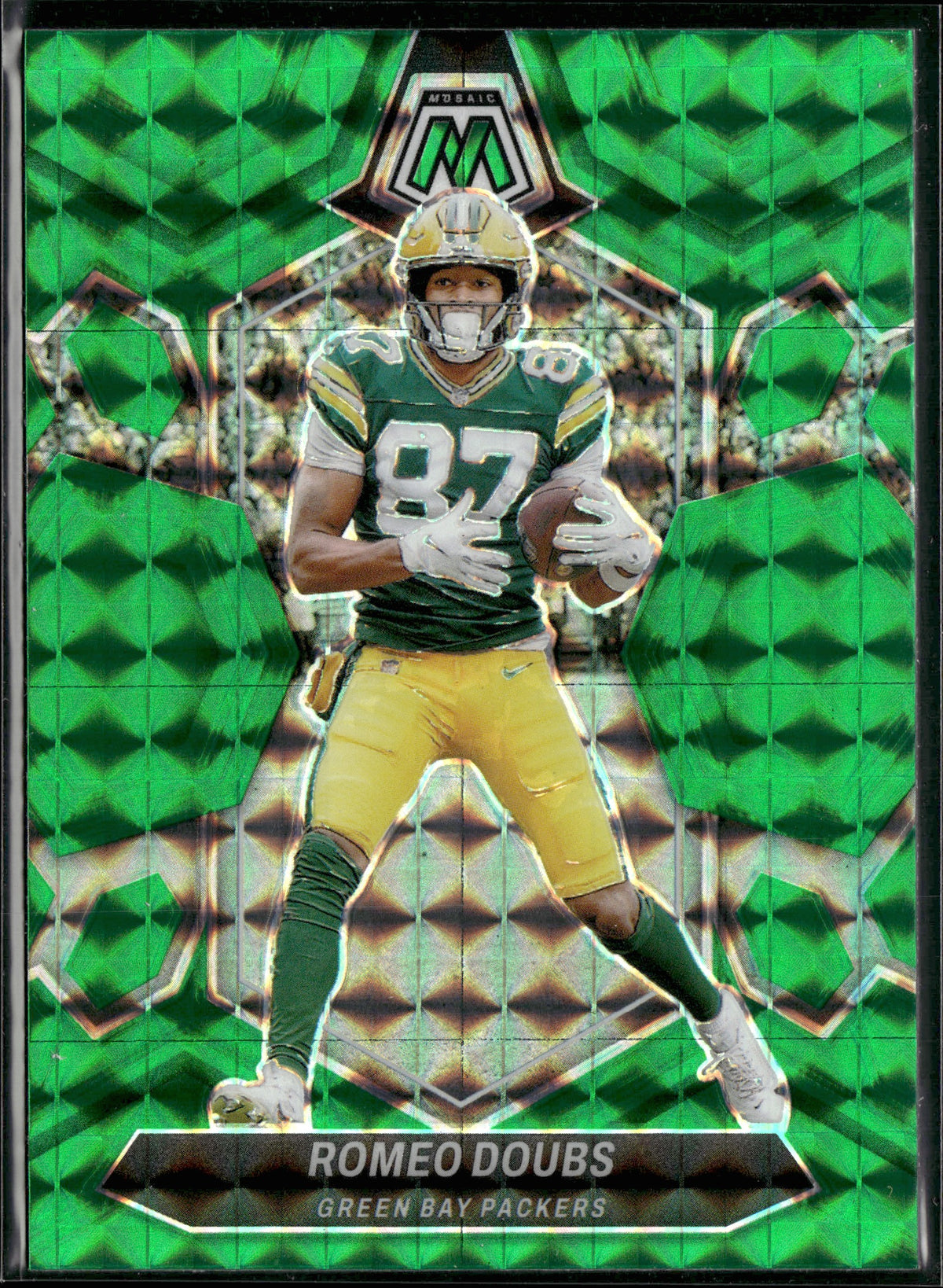 Romeo Doubs #82 Mosaic Green 2024 Panini Mosaic Green Bay Packers