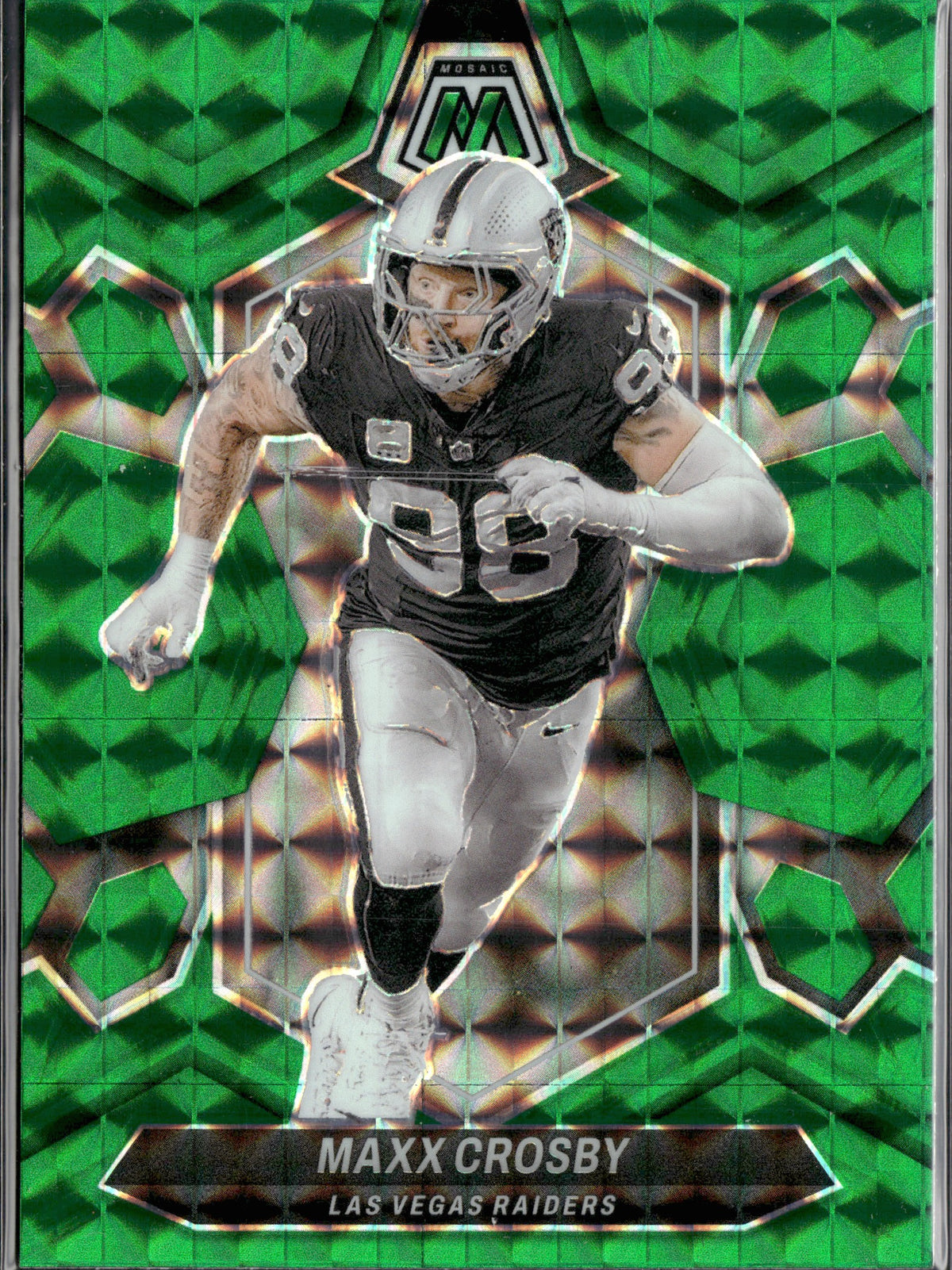 Maxx Crosby #118 Mosaic Green 2024 Panini Mosaic Las Vegas Raiders