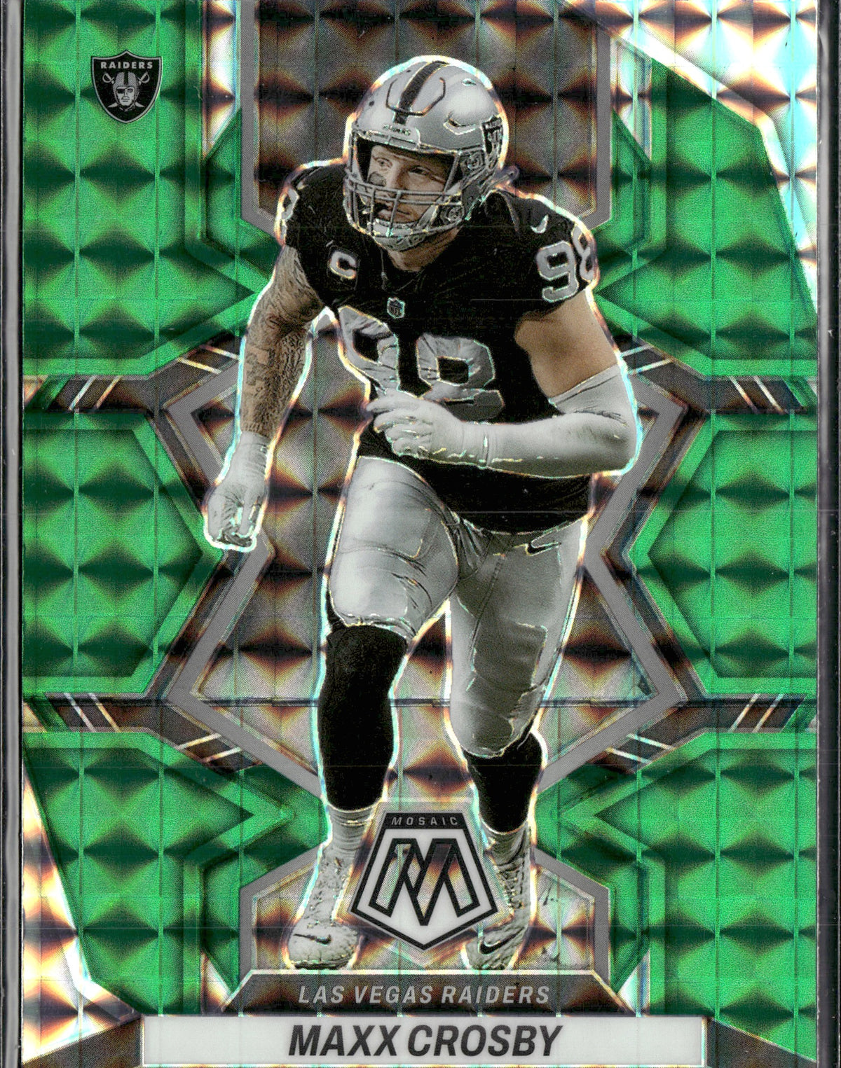 Maxx Crosby #119 Mosaic Green 2022 Panini Mosaic Las Vegas Raiders