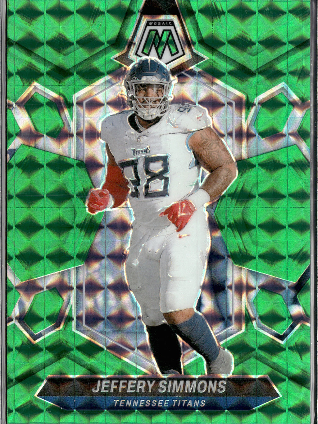 Jeffery Simmons #215 Mosaic Green 2024 Panini Mosaic Tennessee Titans