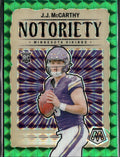 J.J. McCarthy #21 Notoriety Mosaic Green 2024 Panini Mosaic Minnesota Vikings
