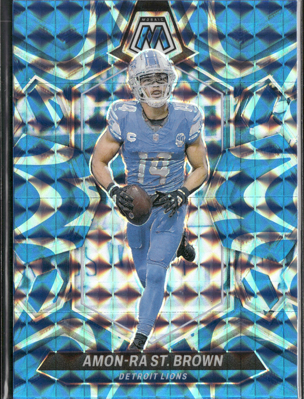 Amon-Ra St. Brown #74 Mosaic Reactive Blue 2024 Panini Mosaic Detroit Lions