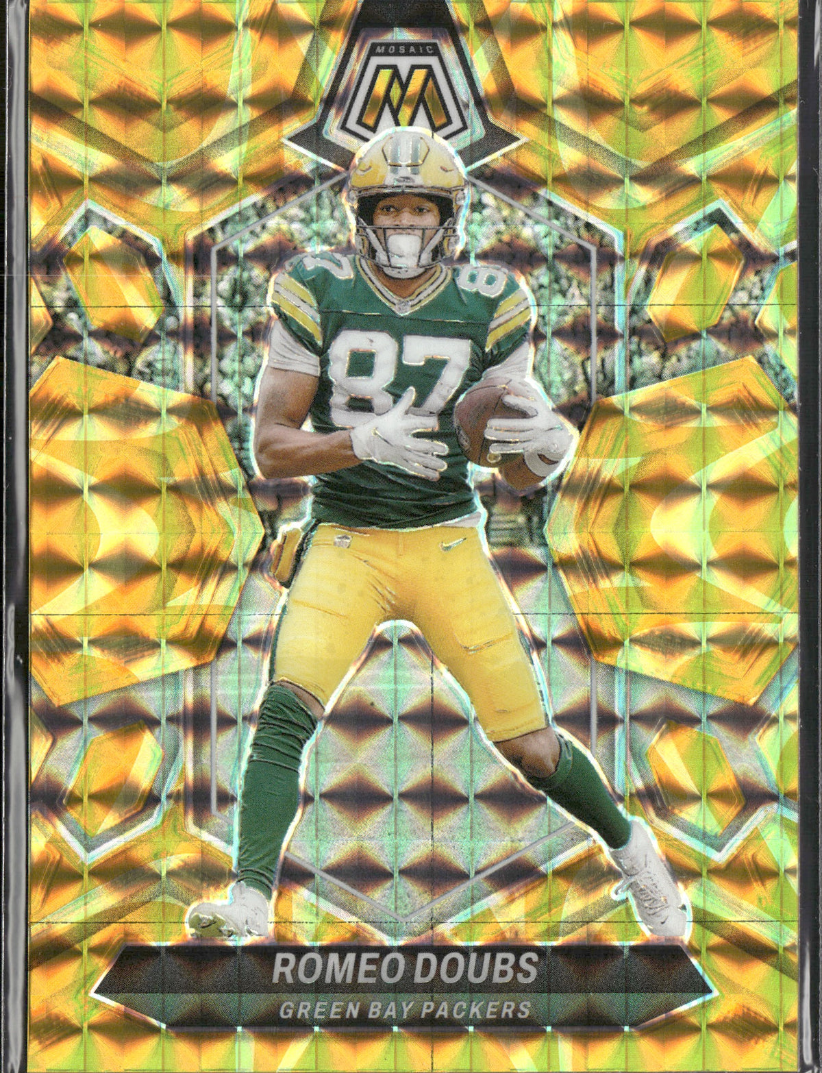 Romeo Doubs #82 Mosaic Reactive Yellow 2024 Panini Mosaic Green Bay Packers