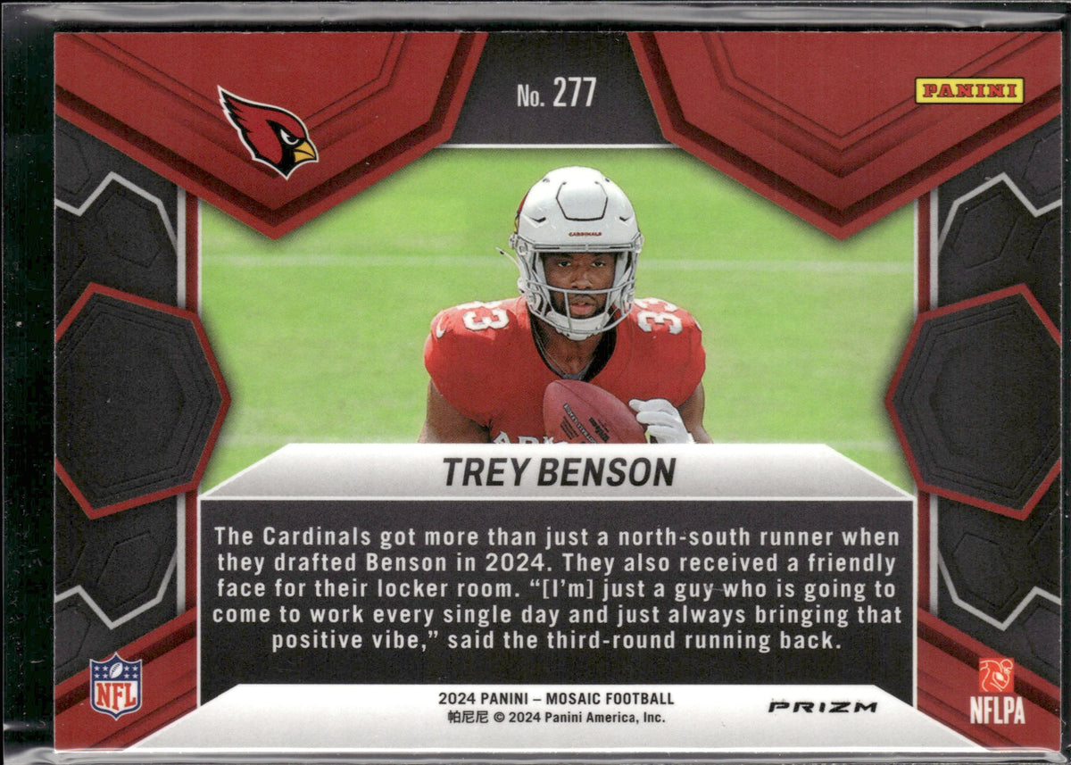 Trey Benson #277 Silver 2024 Panini Mosaic Arizona Cardinals