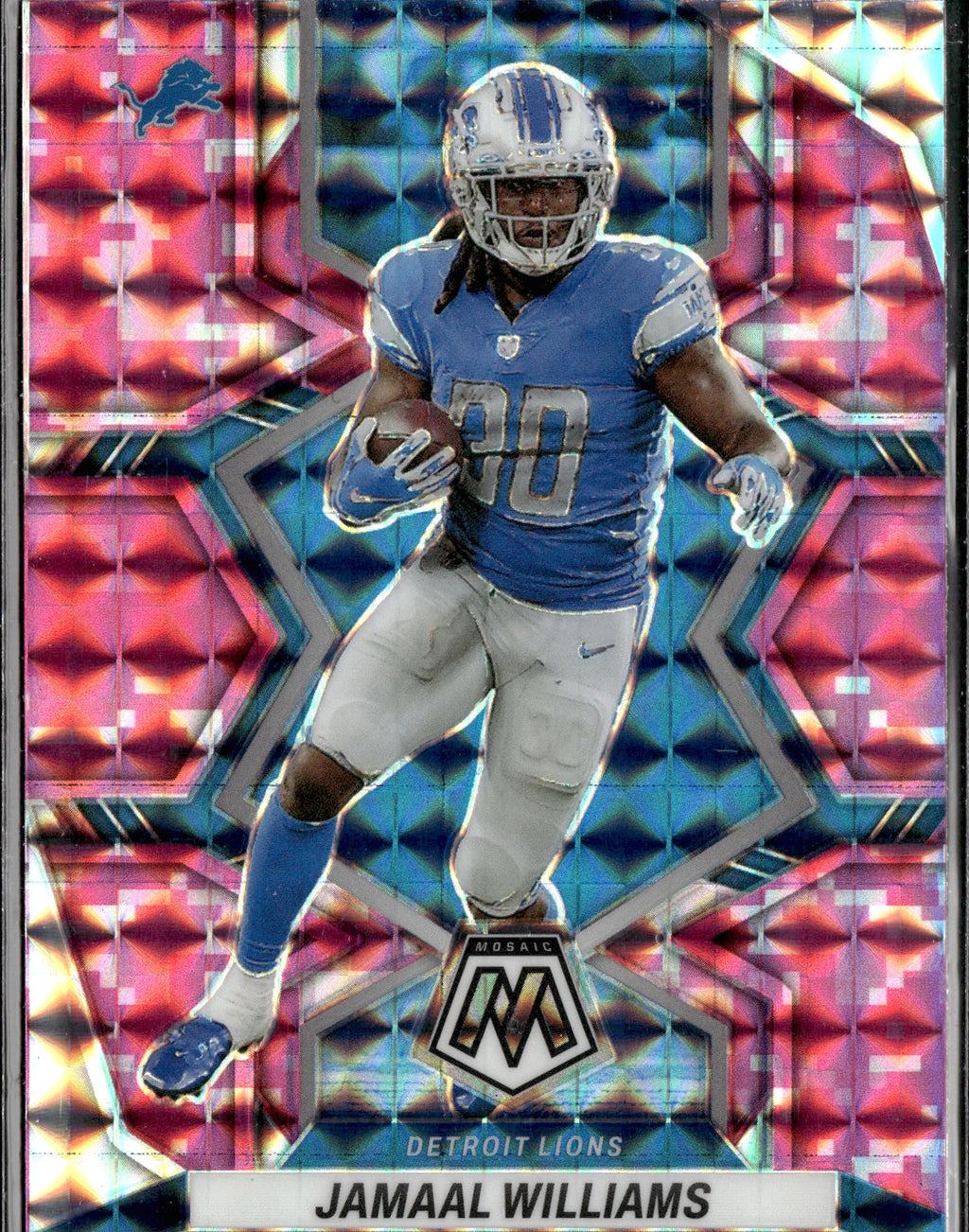 Jamaal Williams #66 Mosaic Camo Pink 2022 Panini Mosaic Detroit Lions