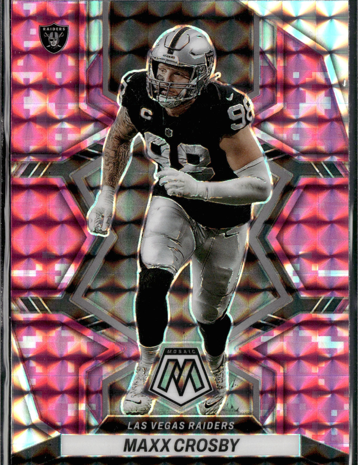 Maxx Crosby #119 Mosaic Camo Pink 2022 Panini Mosaic Las Vegas Raiders