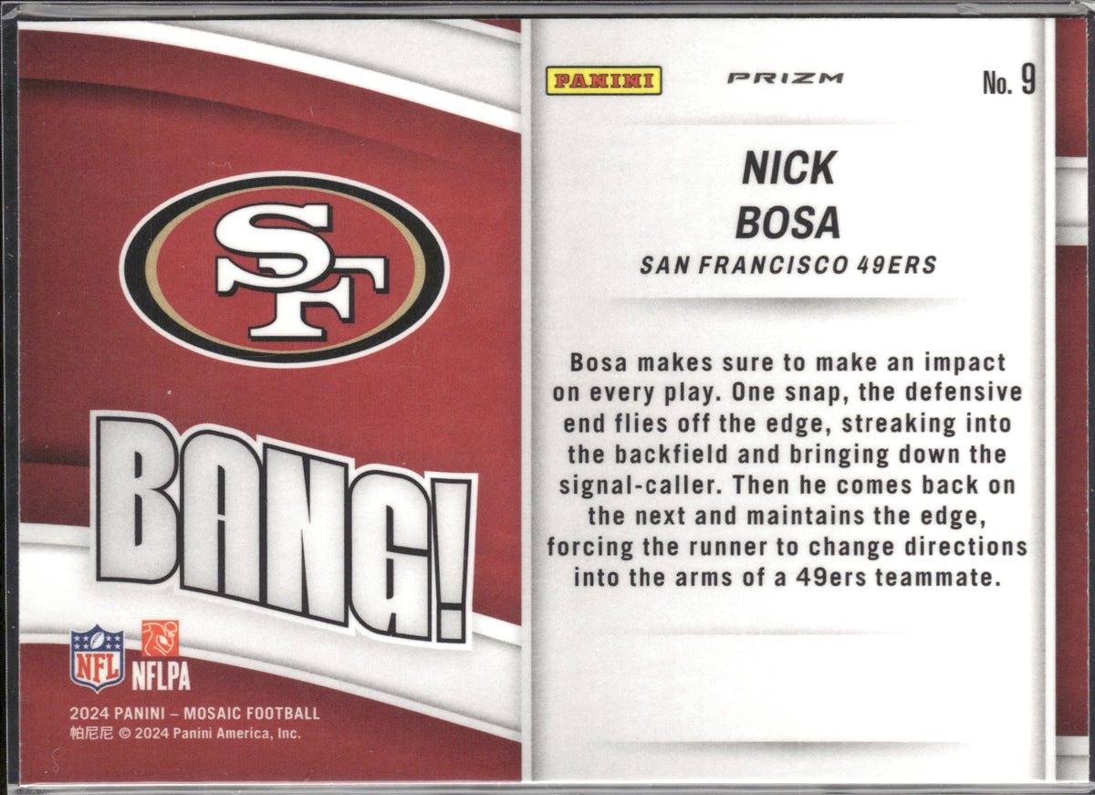 Nick Bosa #9 Bang! Mosaic 2024 Panini Mosaic San Francisco 49ers