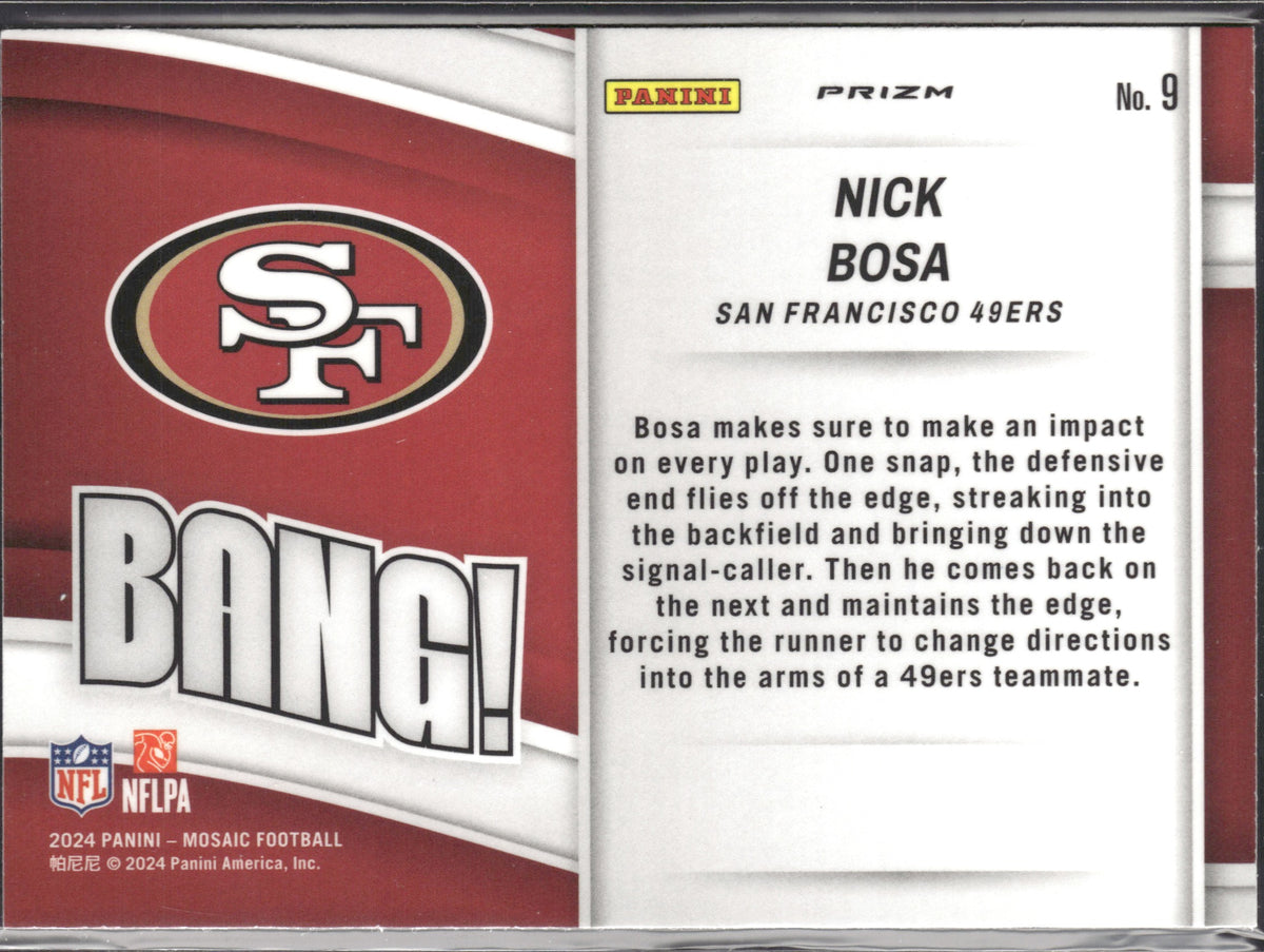 Nick Bosa #9 Bang! Mosaic 2024 Panini Mosaic San Francisco 49ers